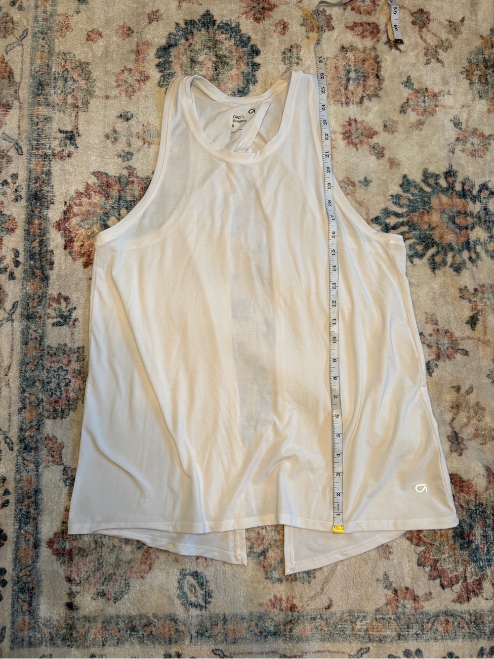 GAP Fit Breathe Scoop Neck Tank Top with Open Back-White